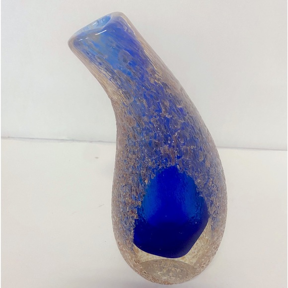 Rare  Vintage Italian Murano Mandruzatto Sommerso. Clear Textured Vase - Picture 1 of 10